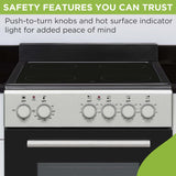 Hamilton Beach,20" Electric Range, Vitroceramic Top, With Shallow Tray, Inox