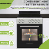 Hamilton Beach,20" Electric Range, Vitroceramic Top, With Shallow Tray, Inox
