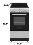 Hamilton Beach,20" Electric Range, Vitroceramic Top, With Shallow Tray, Inox