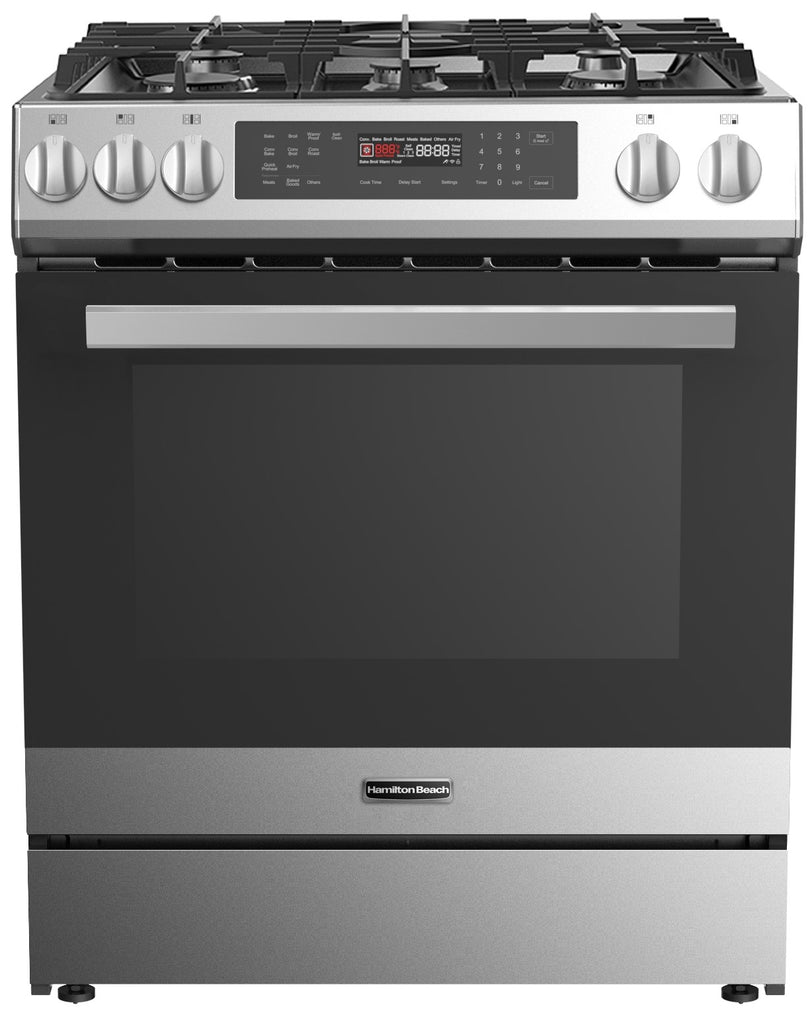 HAMILTON BEACH 30″ ELECTRIC CONVECTION DUAL FUEL RANGE LED TOUCH CONTROL | HBRD370