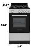 Hamilton Beach,20" Gas Range, With Shallow Tray, Inox