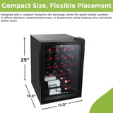 Hamilton Beach, 22 Bottle 2.6 Cu. Ft. Wine/Beverage Center, Glass Door, Black