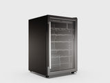 Hamilton Beach, 43 Bottle, Curved Shelves, Wine Fridge, Glass Door, Wooden Shelves, Stainless Steel