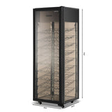 Hamilton Beach, 81 Bottle Freestanding Wine Fridge, 4 Sided All Glass Door, Wire Shelves, Black