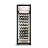 Hamilton Beach, 81 Bottle Freestanding Wine Fridge, 4 Sided All Glass Door, Wire Shelves, Black