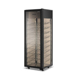 Hamilton Beach, 81 Bottle Freestanding Wine Fridge, 4 Sided All Glass Door, Wire Shelves, Black