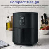 Magnavox Home, 2.64Qt/2.5L Digital Touchscreen Air Fryer, Black