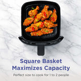 Magnavox Home, 2.64Qt/2.5L Digital Touchscreen Air Fryer, Black