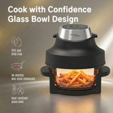 4.5l + 3.3L PORTABLE AIR FRYER DISPLAY TOUCHSCREEN-2 GLASS BOWLS
