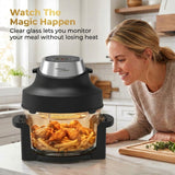 4.5l + 3.3L PORTABLE AIR FRYER DISPLAY TOUCHSCREEN-2 GLASS BOWLS