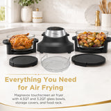 4.5l + 3.3L PORTABLE AIR FRYER DISPLAY TOUCHSCREEN-2 GLASS BOWLS