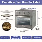 Magnavox Home, 16.9 Qt./16L Air Fryer Oven, With Steam Infusion, Char