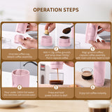Magnavox Home, 2 in 1 Coffee Maker Combo, USB Rechargeable, PINK