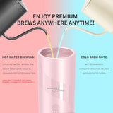 Magnavox Home, 2 in 1 Coffee Maker Combo, USB Rechargeable, PINK
