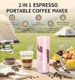 Magnavox Home, 2 in 1 Coffee Maker Combo, USB Rechargeable, PINK
