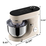 Magnavox Home, 6L Digital Touchscreen Stand Mixer, 11 Speeds, CREAM