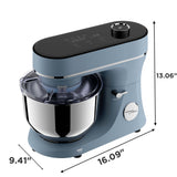 Magnavox Home, 6L Digital Touchscreen Stand Mixer, 11 Speeds, Hazeblue