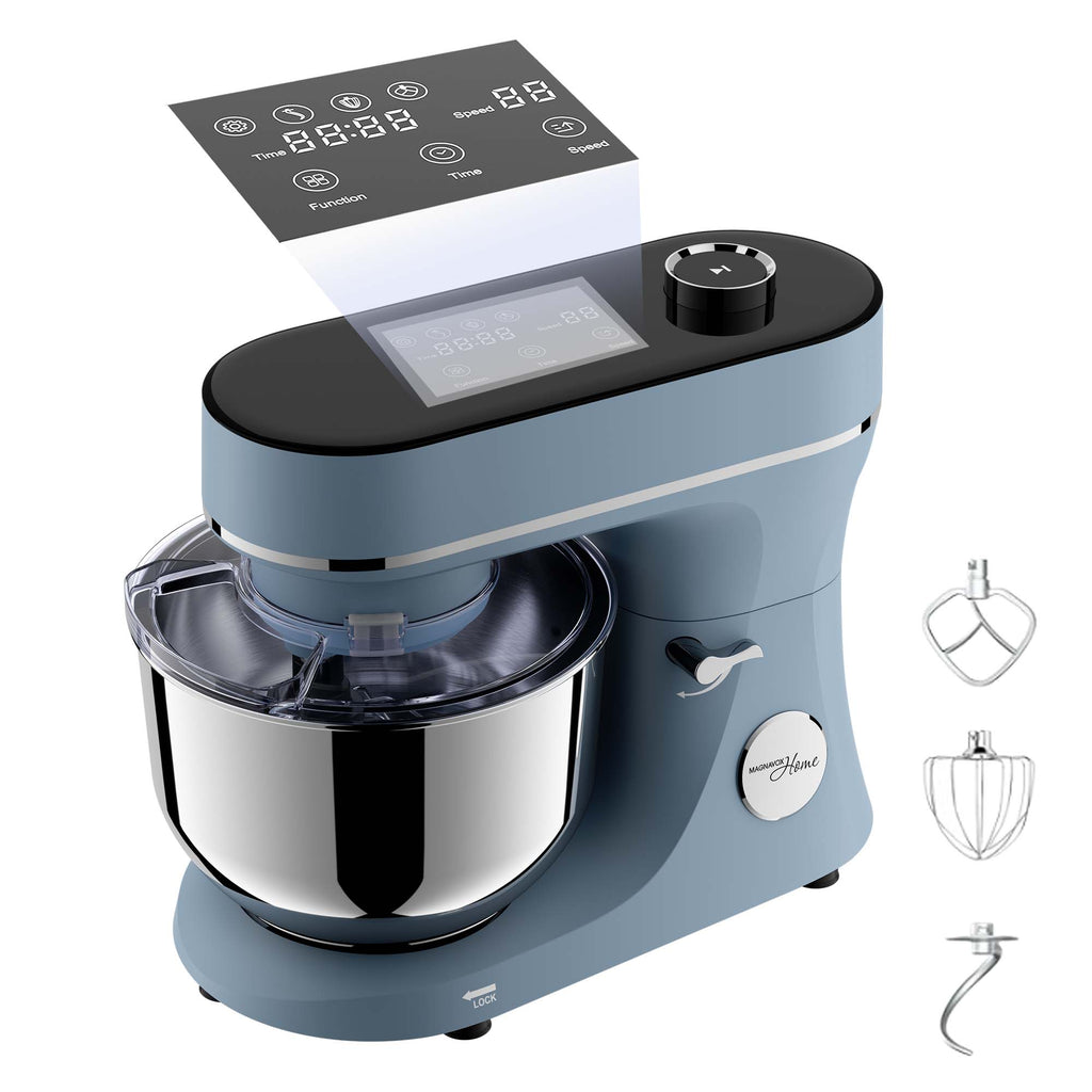 Magnavox Home, 6L Digital Touchscreen Stand Mixer, 11 Speeds, Hazeblue