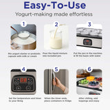 Magnavox Home, Digital Yogurt Maker Machine, 8 Glass Jars, Stainless steel