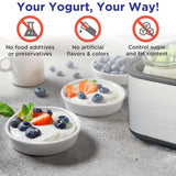 Magnavox Home, Digital Yogurt Maker Machine, 8 Glass Jars, Stainless steel
