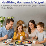 Magnavox Home, Digital Yogurt Maker Machine, 8 Glass Jars, Stainless steel