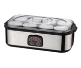 Magnavox Home, Digital Yogurt Maker Machine, 8 Glass Jars, Stainless steel