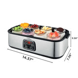 Magnavox Home, Digital Yogurt Maker Machine, 8 Glass Jars, Stainless steel