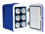 Bud Light, 6 Can/4 Liter Mini Personal Fridge Cooler, Blue