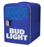 Bud Light, 6 Can/4 Liter Mini Personal Fridge Cooler, Blue