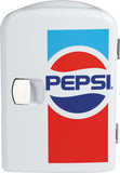 Pepsi, 6 Can/4 Liter Mini Personal Fridge Cooler, Blue