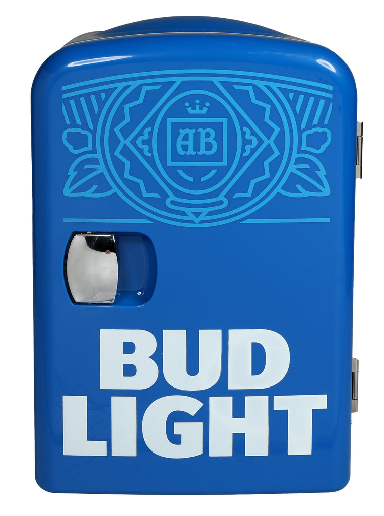 Bud Light, 6 Can/4 Liter Mini Personal Fridge Cooler, Blue