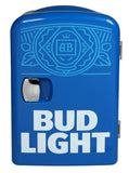Bud Light, 6 Can/4 Liter Mini Personal Fridge Cooler, Blue
