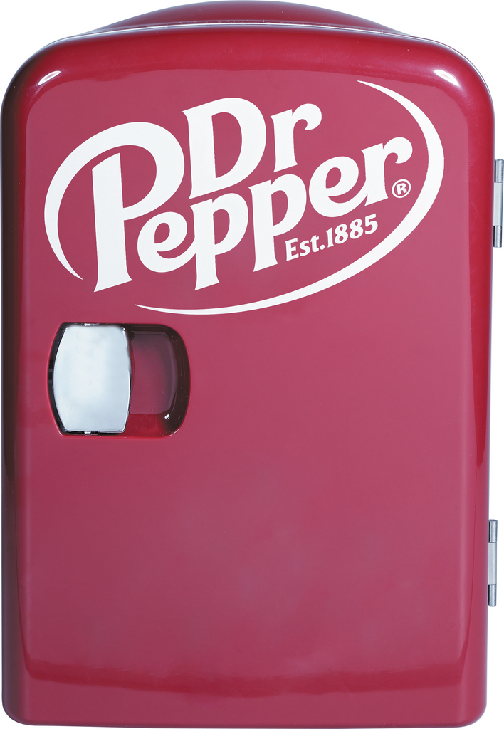 Dr. Pepper, 6 Can/4 Liter Mini Personal Fridge Cooler, Maroon