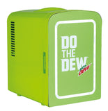 Mountain Dew, 6 Can/4 Liter Mini Personal Fridge Cooler, With Light Up Door, Green