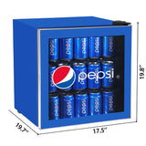 Pepsi, 1.8 Cu. Ft. Glass Door Compact Refrigerator, Blue