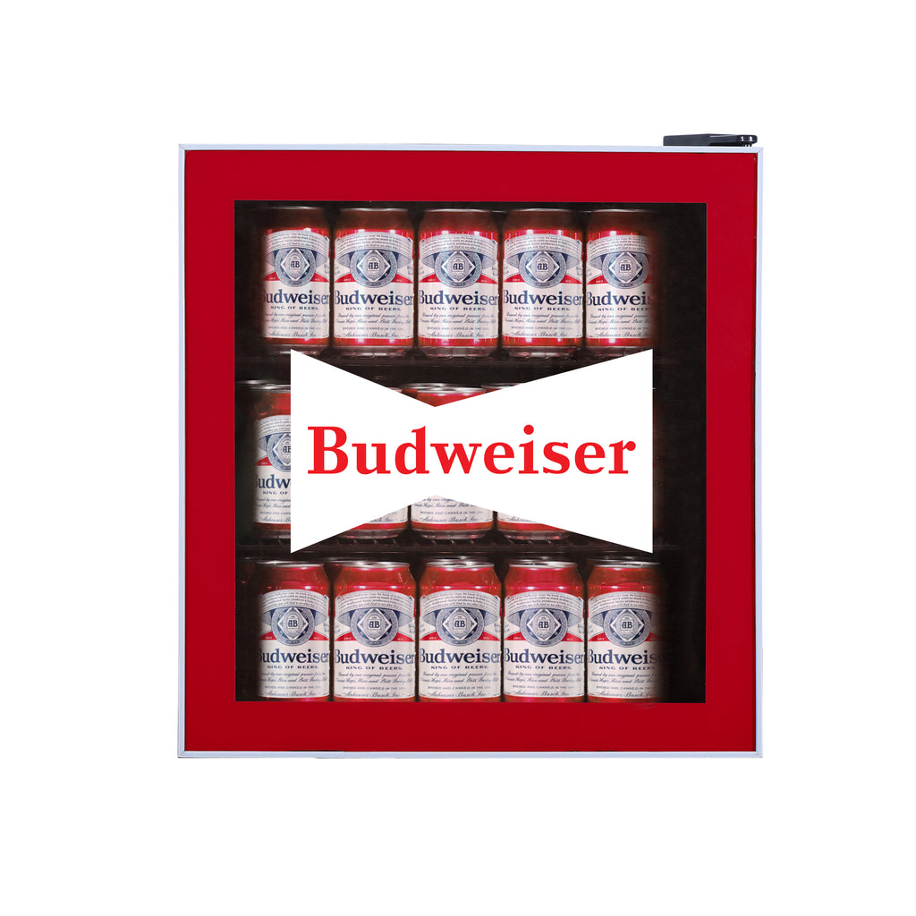Budweiser, 1.8 Cu. Ft. Glass Door Compact Refrigerator, Red