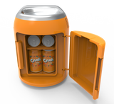 Orange Crush, 6 Can/4 Liter Mini Personal Can Shaped Fridge Cooler, Orange