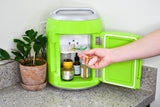 Mountain Dew, 6 Can/4 Liter Mini Personal Can Shaped Fridge Cooler, Green