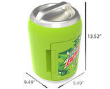 Mountain Dew, 6 Can/4 Liter Mini Personal Can Shaped Fridge Cooler, Green