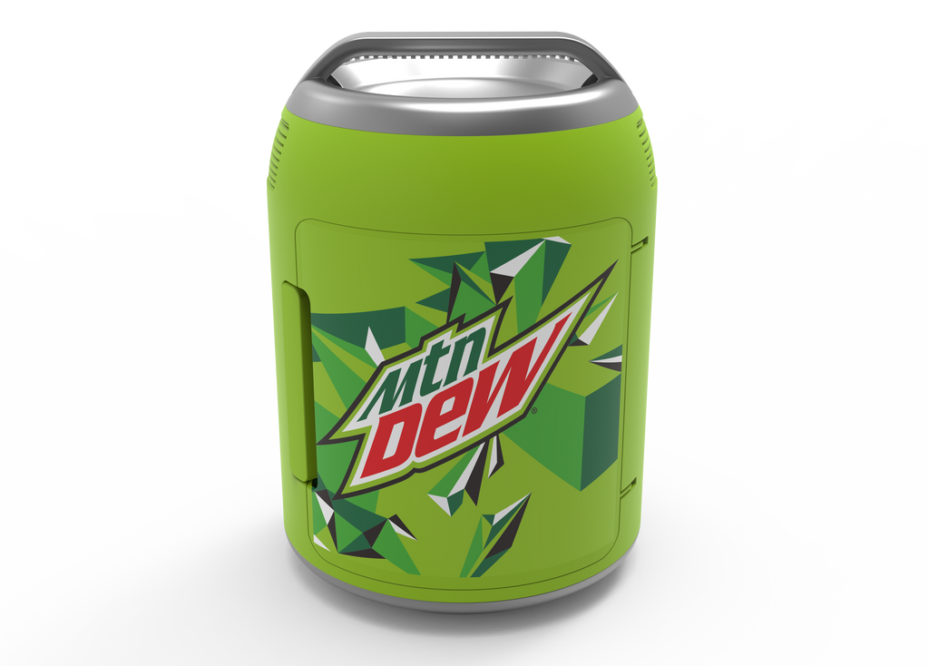 Mountain Dew, 6 Can/4 Liter Mini Personal Can Shaped Fridge Cooler, Green