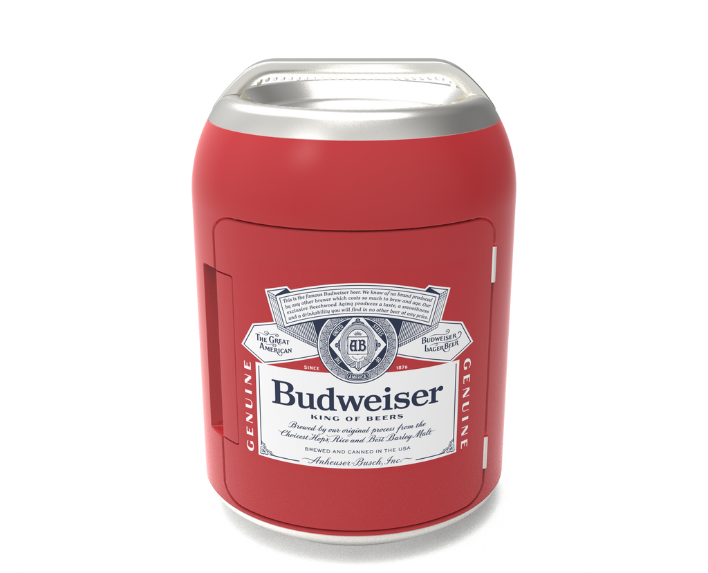 Budweiser, 6 Can/4 Liter Mini Personal Fridge Can Shaped Cooler, Red