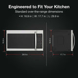 Magnavox, 1.7 Cu. Ft. Over the Range Microwave Oven, Stainless Steel