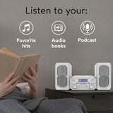 Magnavox, 3 In 1, Bluetooth Compact CD Radio Boombox, White