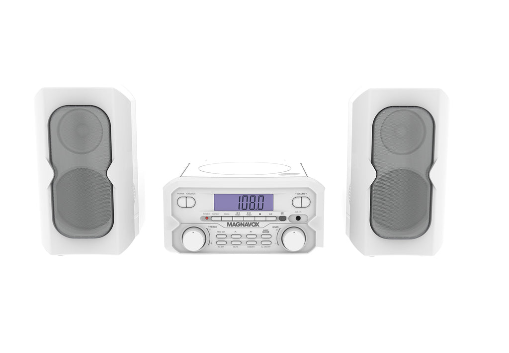 Magnavox, 3 In 1, Bluetooth Compact CD Radio Boombox, White