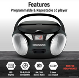 Magnavox, Portable CD Radio Boombox, Black