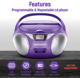 Magnavox, Portable CD Radio Boombox, Purple