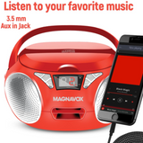 Magnavox, Portable CD Radio Boombox, Red