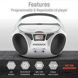 Magnavox, Portable CD Radio Boombox, White