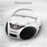 Magnavox, Portable CD Radio Boombox, White