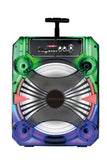 Proscan, TWS Portable LED Light Up 12" Bluetooth® Party Speaker, With Adjustable Handle/Wheels, Translucent